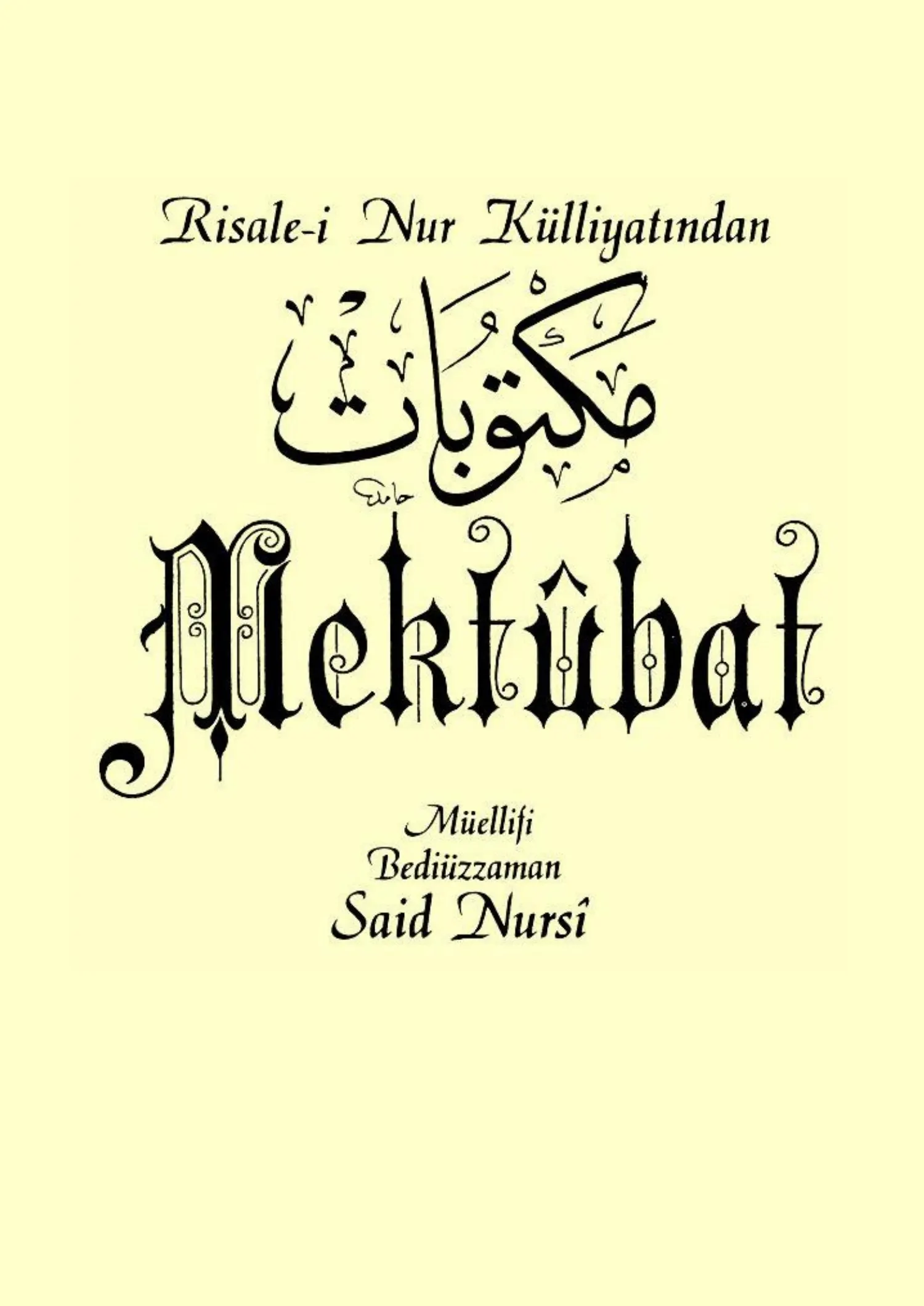 Mektûbat — first page