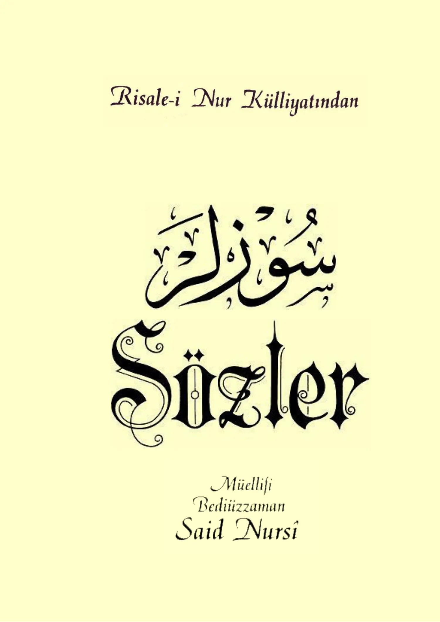 Sözler — first page