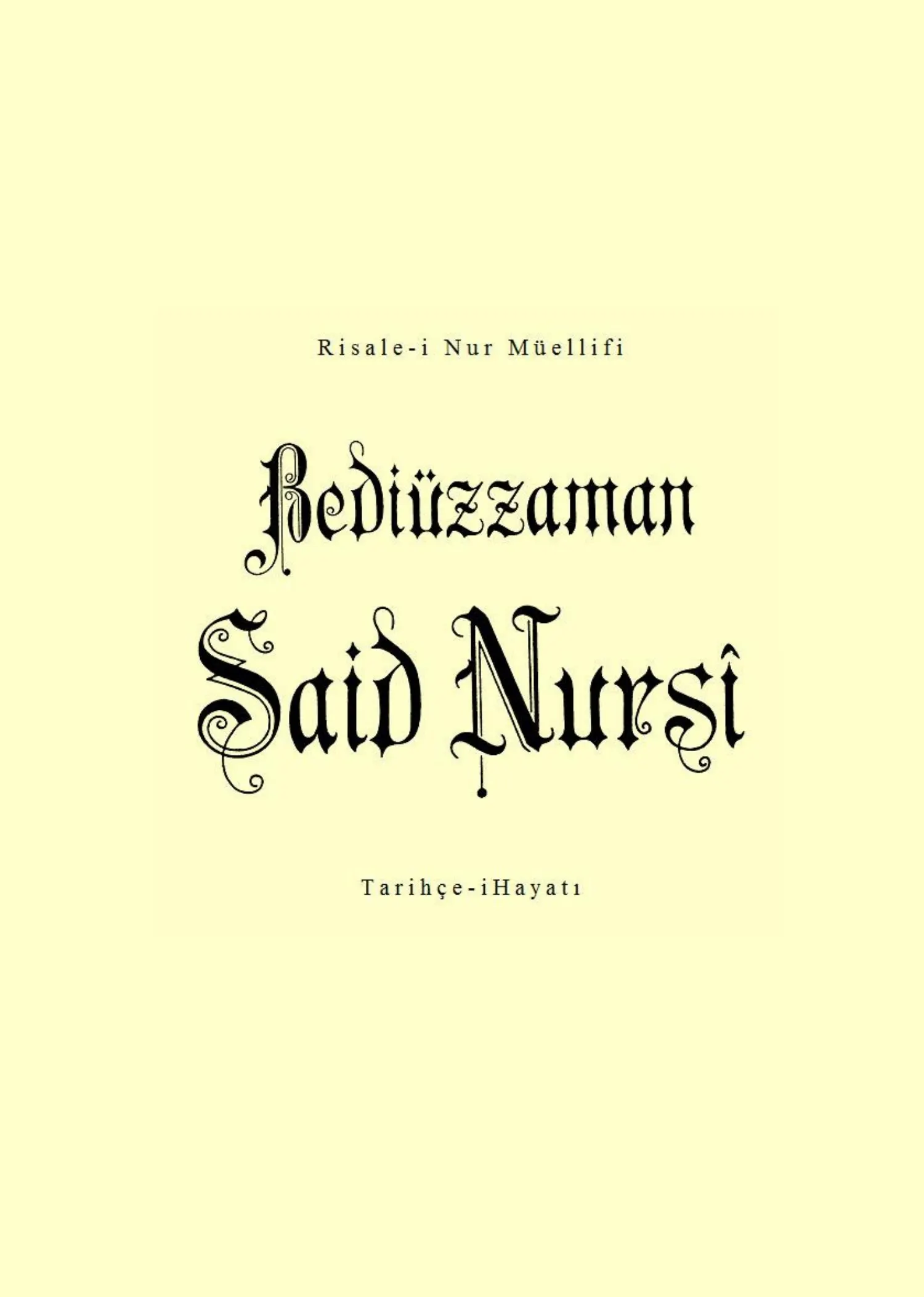 Tarihçe-i Hayat — first page