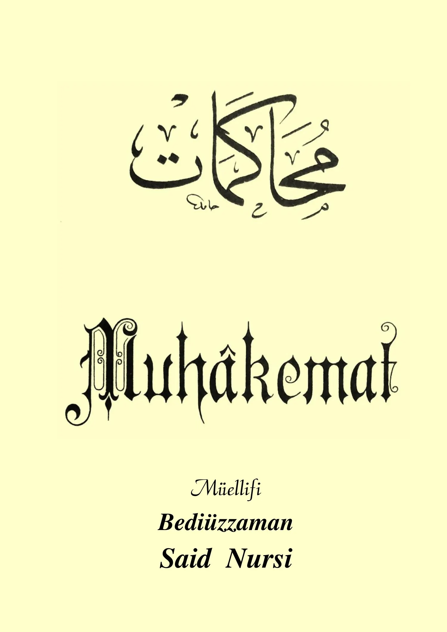 Muhakemat — first page