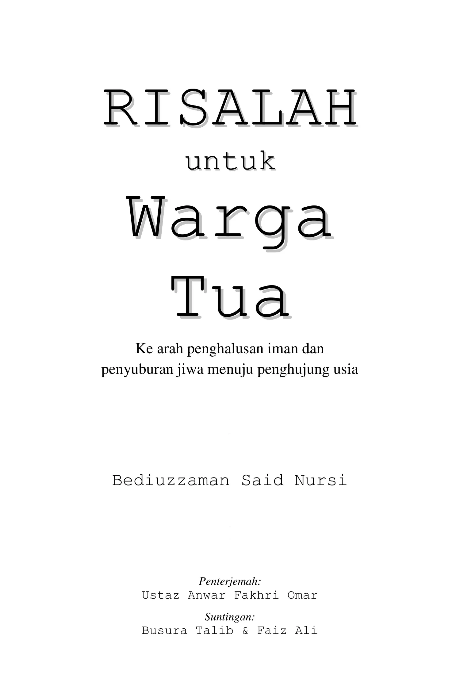 Risalah Untuk Warga Tua — first page